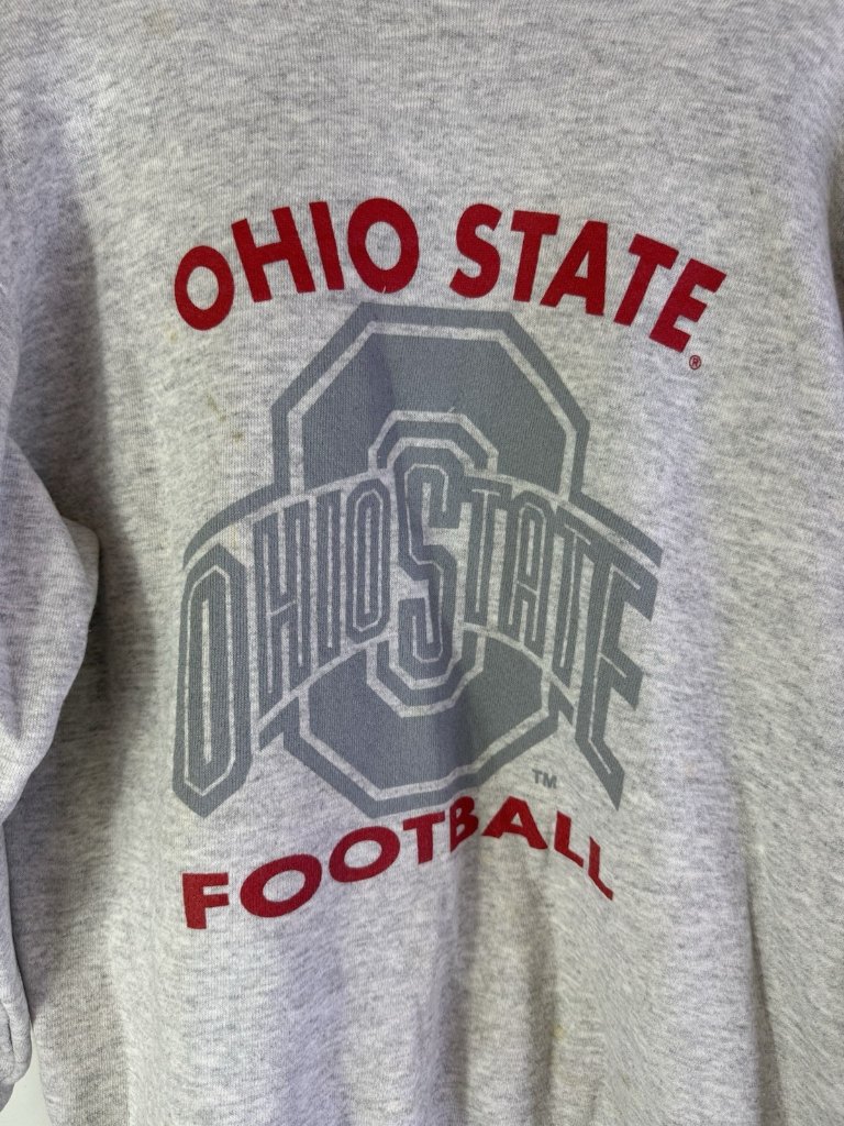 Vintage 90s Ohio State Football Crewneck Sweatshirt Gray Usa — image 3 of 7